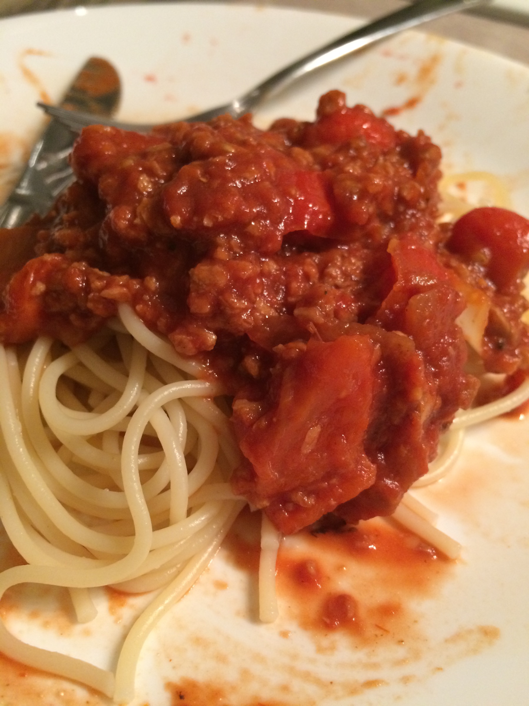 pasta with meaty sauce