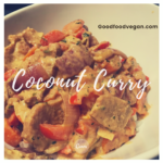Coconut curry stir fry in a bowl.