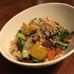 bok choy mixed vegetables with quinoa