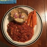 Plate with chili, potato, and carrots