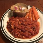 Plate with chili, potato, and carrots