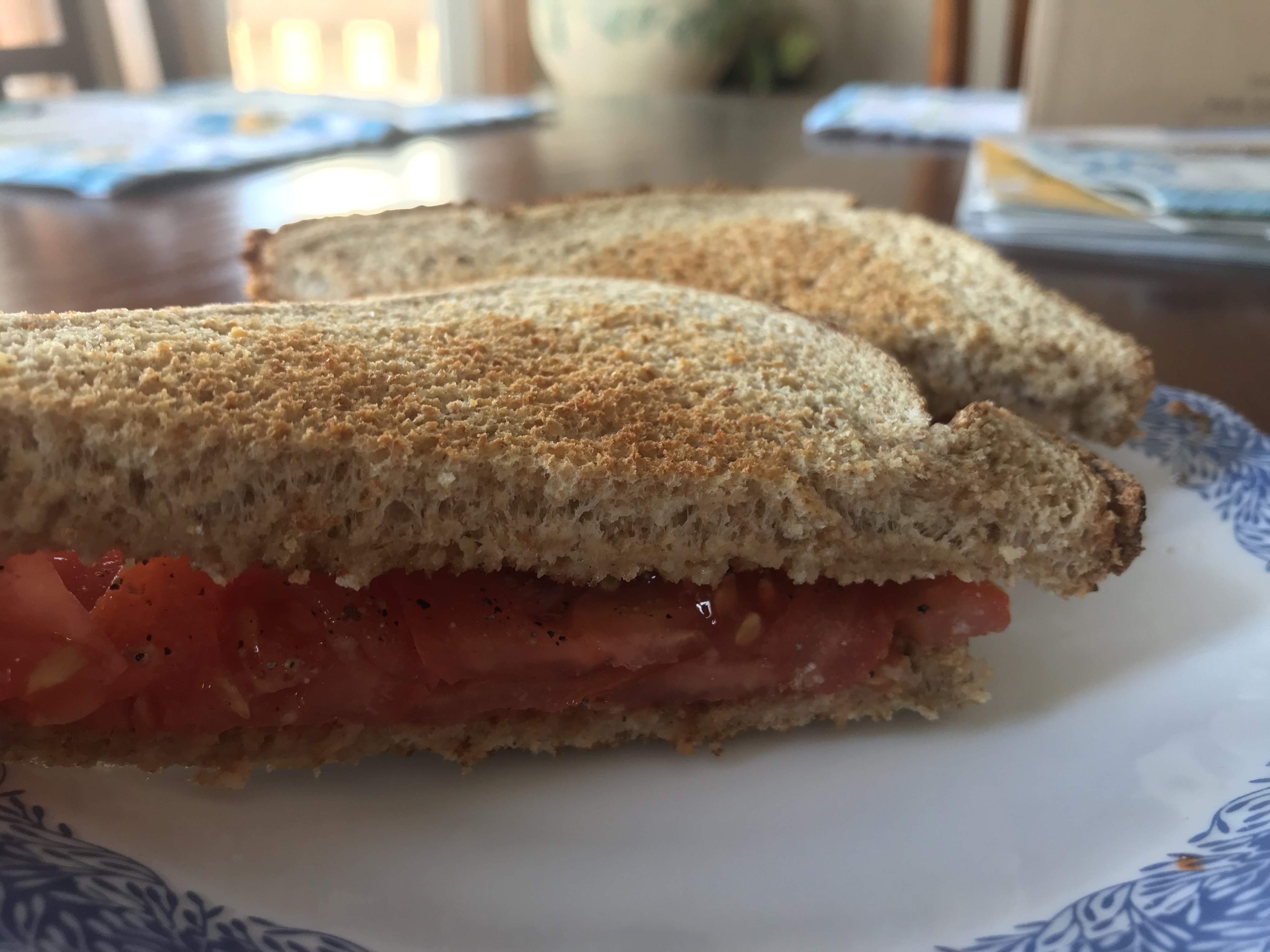 toast and tomato sandwich