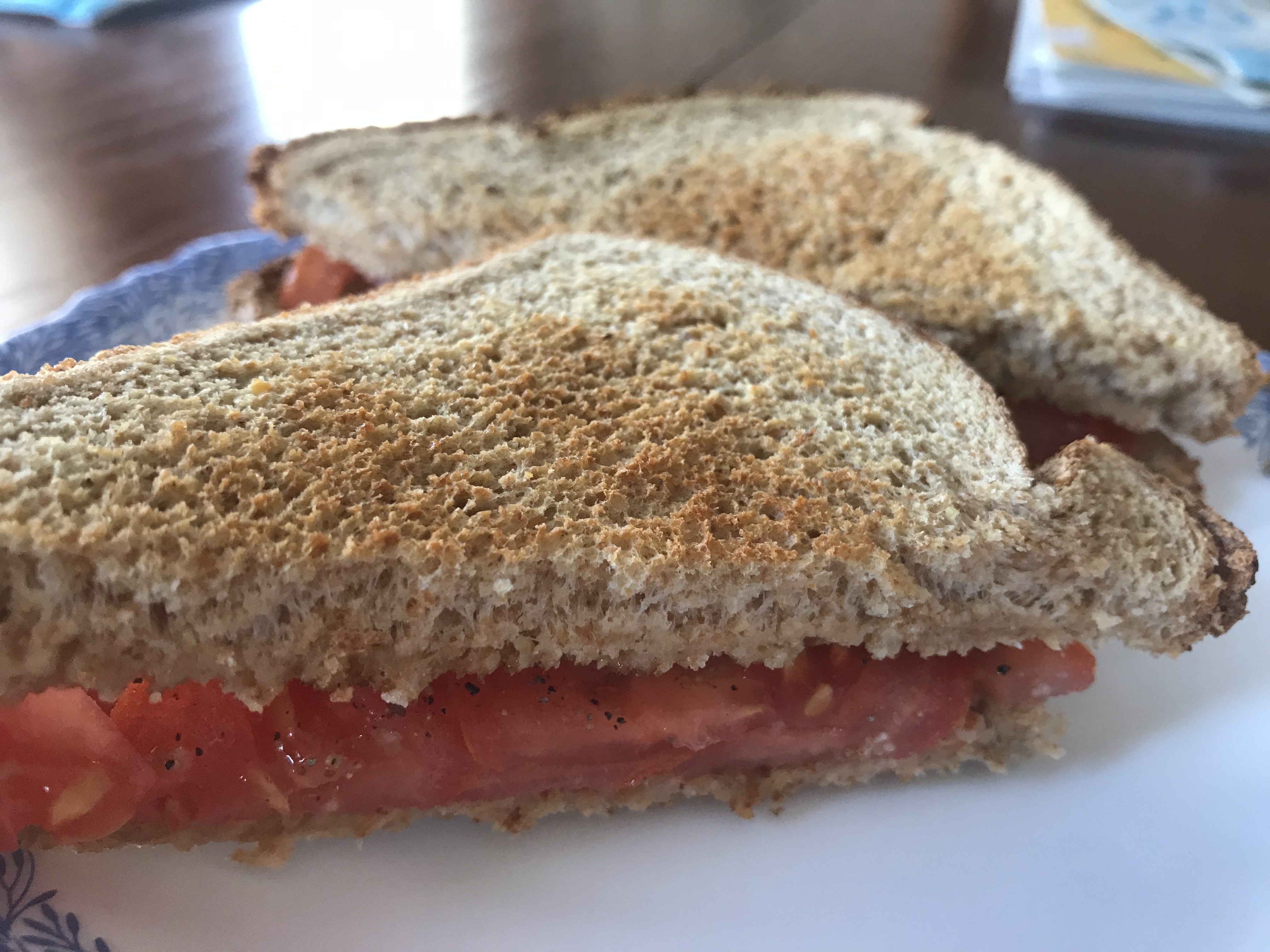 toast and tomato sandwich
