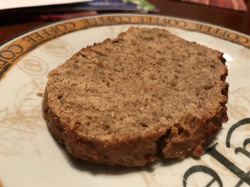 A slice of easy and healthy banana bread