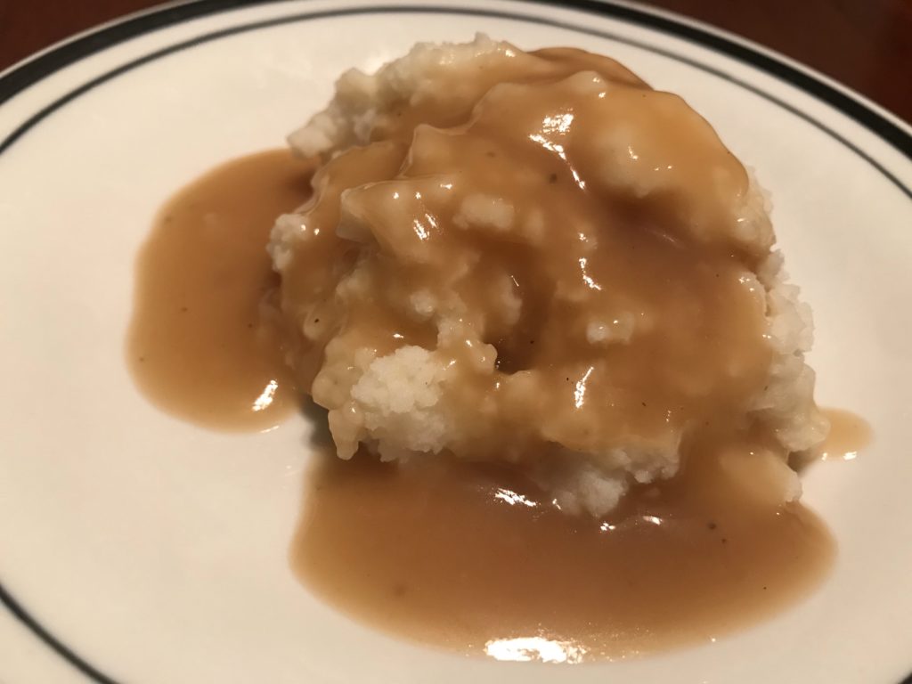 easy instant vegan gravy over mashed potatoes